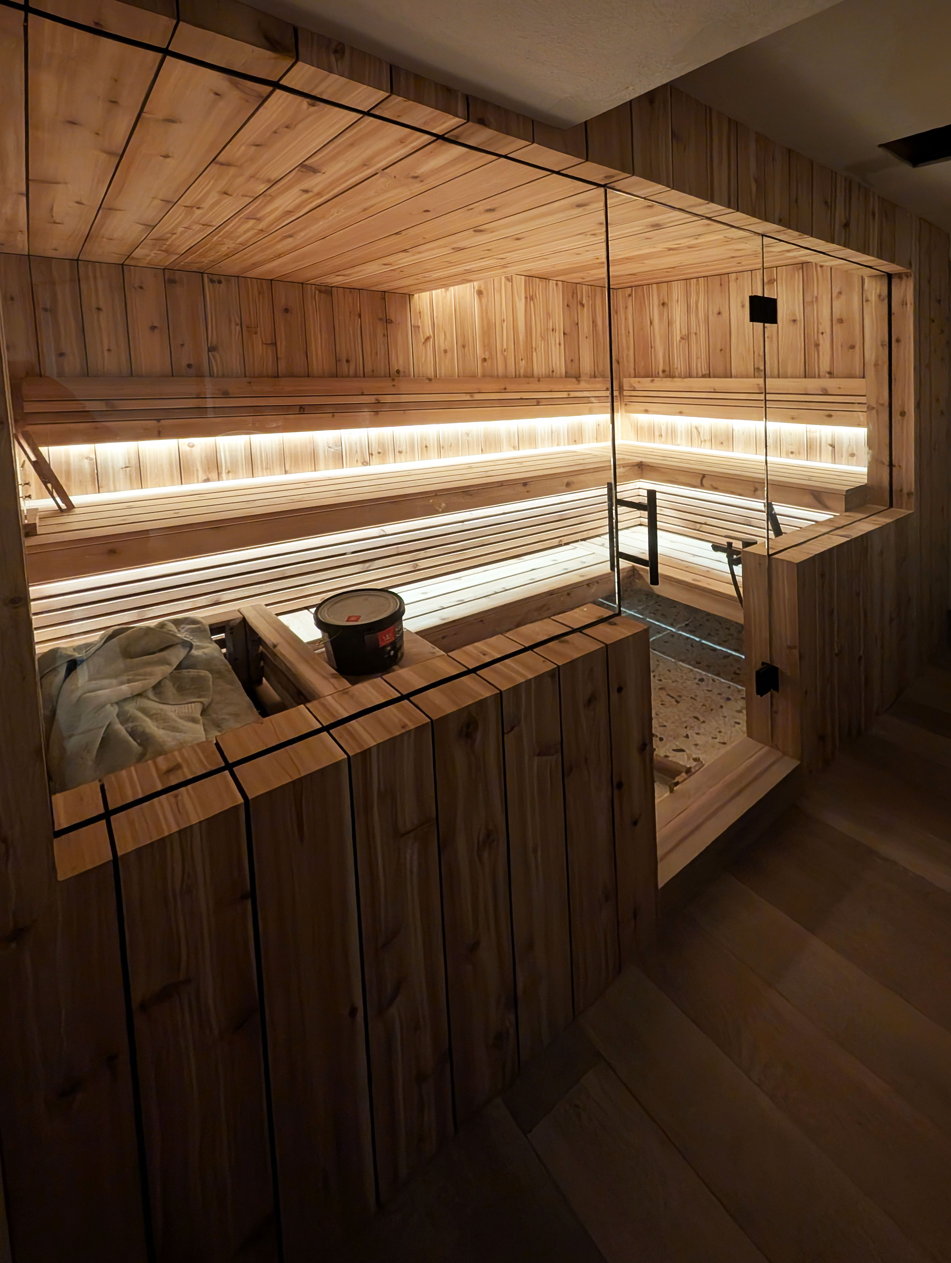 Enjoy the beauty of a real sauna, built from scratch and customized