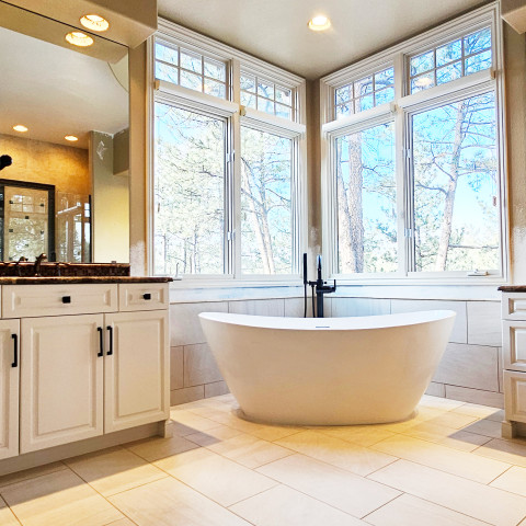 Project Bathroom renovation, cabinets, tub to free standing tub, Castle Rock, Colorado ' image - ' 10