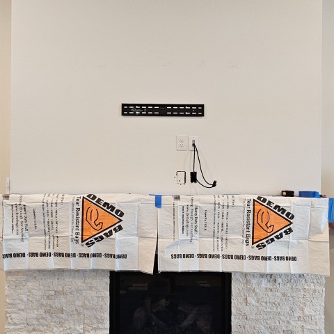 Project White stack stone fireplace area, Castle Rock, Colorado ' image - ' 1