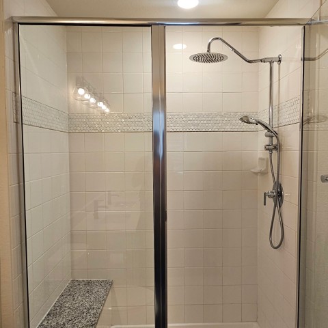 Project Bathroom remodeling, black and white, rhombus tiles, Castle Rock, Colorado ' image - ' 10