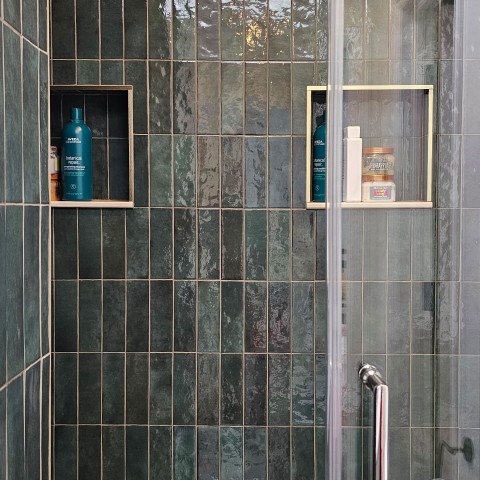 Project Bathroom remodeling, turquoise and gold subway, Castle Rock, CO ' image - ' 47