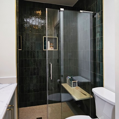 Project Bathroom remodeling, turquoise and gold subway, Castle Rock, CO ' image - ' 25