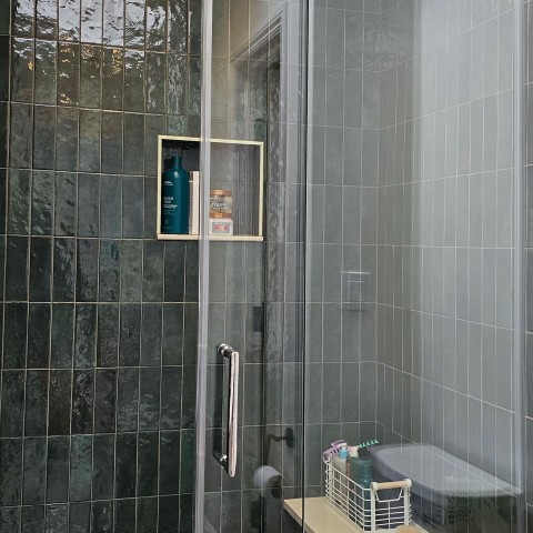 Project Bathroom remodeling, turquoise and gold subway, Castle Rock, CO ' image - ' 49