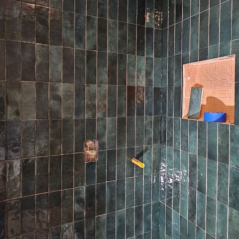 Project Bathroom remodeling, turquoise and gold subway, Castle Rock, CO ' image - ' 21