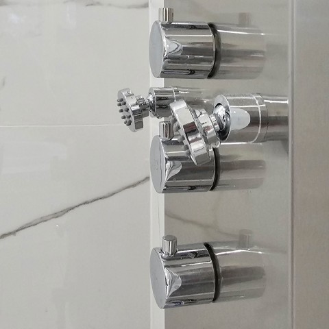 Project Master bathroom, large format tiles marble look, pebble, Castle Pines, Colorado ' image - ' 21