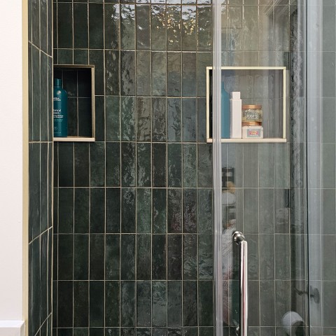 Project Bathroom remodeling, turquoise and gold subway, Castle Rock, CO ' image - ' 48