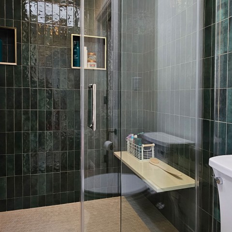 Project Bathroom remodeling, turquoise and gold subway, Castle Rock, CO ' image - ' 28