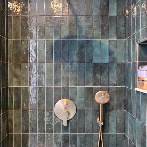 Project Bathroom remodeling, turquoise and gold subway, Castle Rock, CO ' image - ' 40