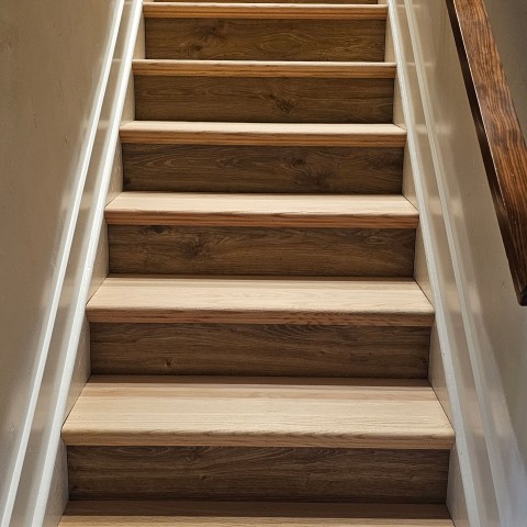 Project Wooden stairs basement project, carpet to solid wood, Elizabeth, Colorado ' image - ' 7