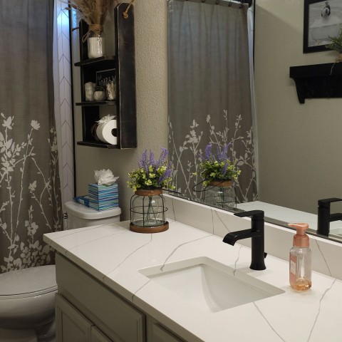 Project Bathroom remodeling, black and white, rhombus tiles, Castle Rock, Colorado ' image - ' 40