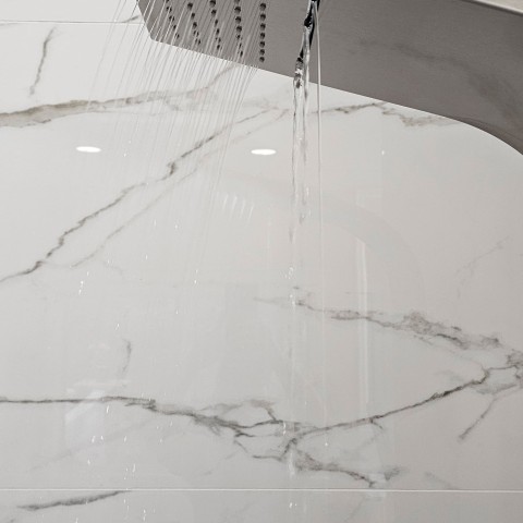 Project Master bathroom, large format tiles marble look, pebble, Castle Pines, Colorado ' image - ' 23