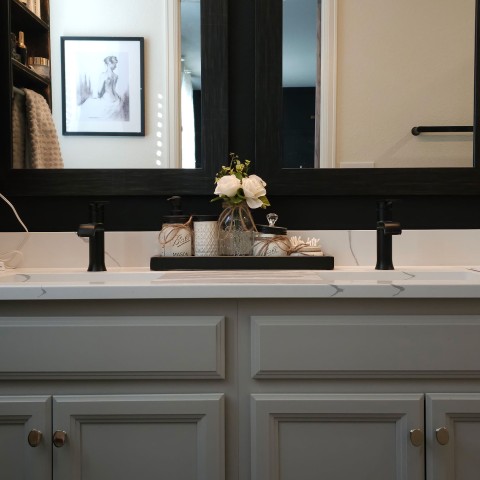 Project Bathroom remodeling, black and white, rhombus tiles, Castle Rock, Colorado ' image - ' 32