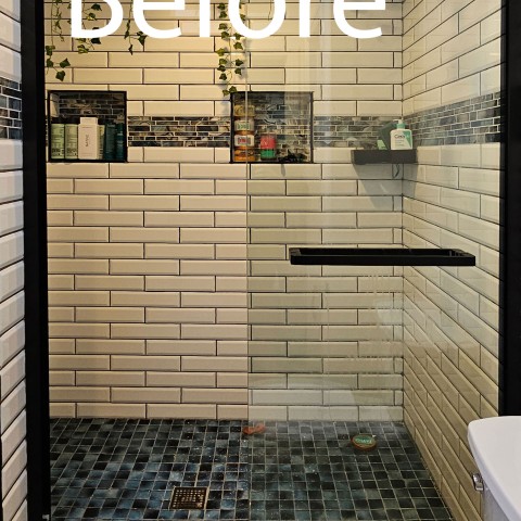Project Bathroom remodeling, turquoise and gold subway, Castle Rock, CO ' image - ' 1