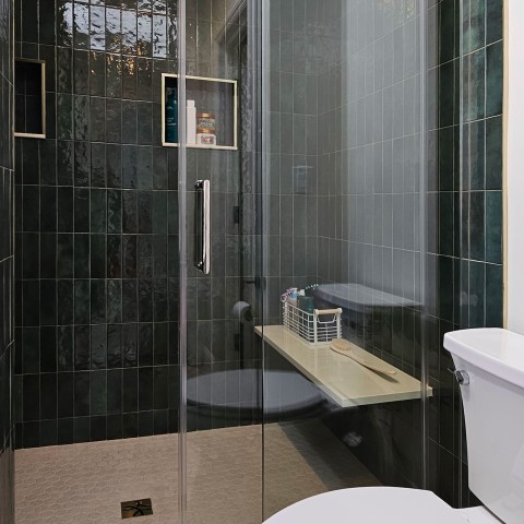 Project Bathroom remodeling, turquoise and gold subway, Castle Rock, CO ' image - ' 27