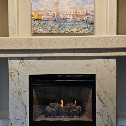 Project Fireplace remodeling, retile large format tiles, Highland Ranch, Colorado ' image - ' 5