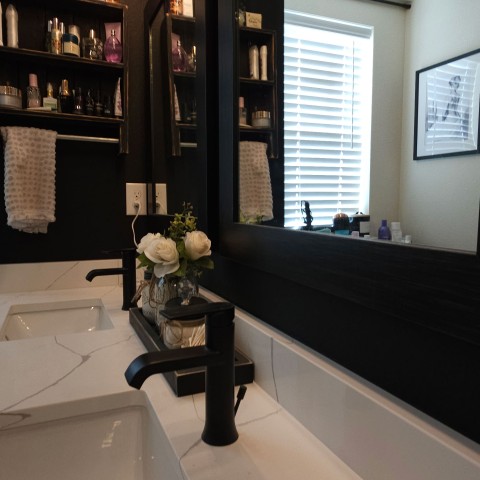 Project Bathroom remodeling, black and white, rhombus tiles, Castle Rock, Colorado ' image - ' 38