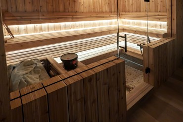 Enjoy the beauty of a real sauna, built from scratch and customized