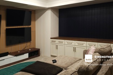 Built a custom entertainment room from a gym room, showcase